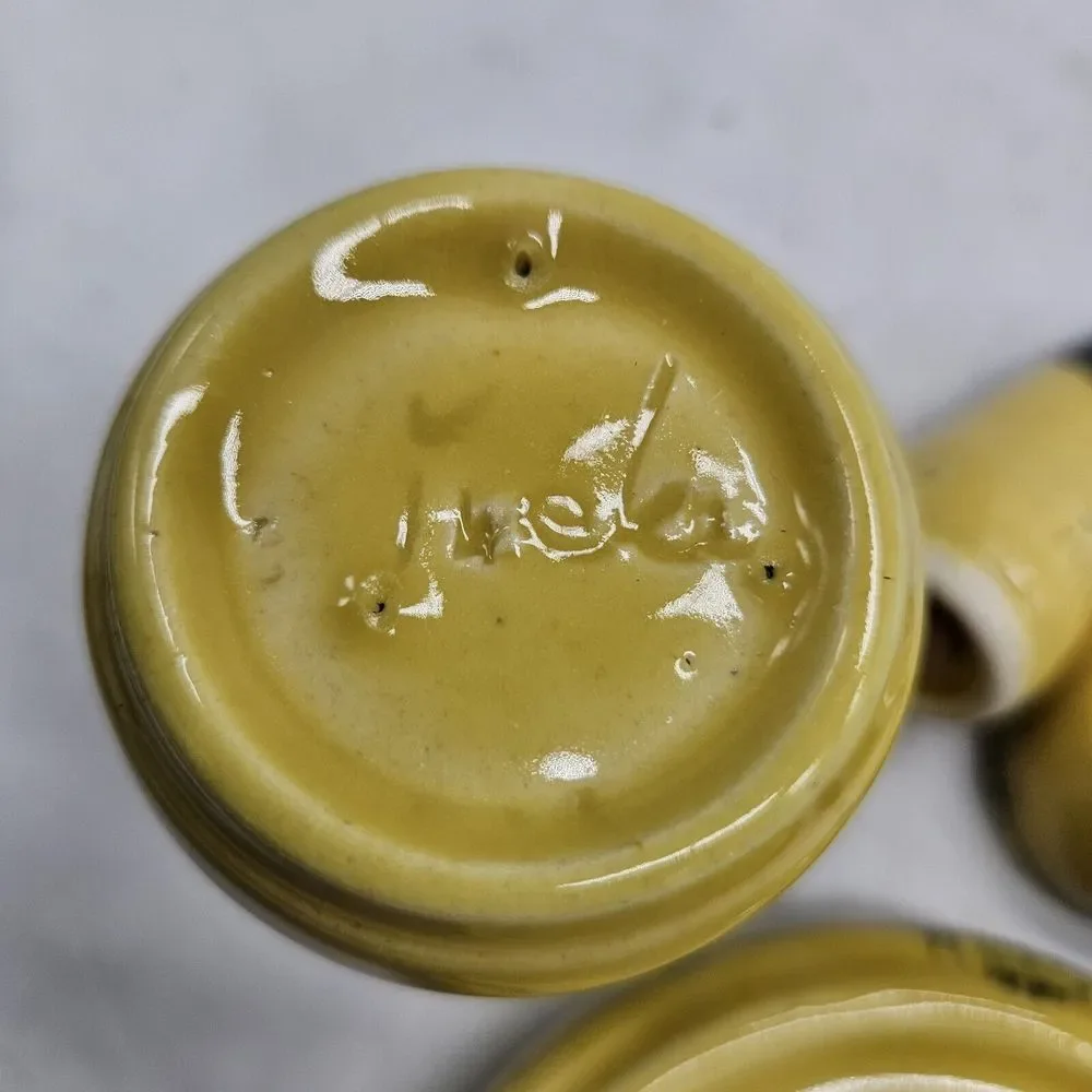 INEKE‎ Victoria BC Drip Pottery Glaze BC Canada  Green Yellow Kitchenware